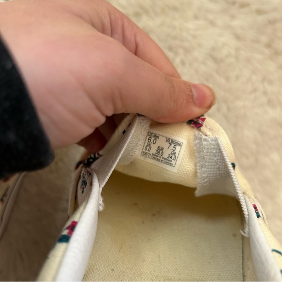 Vans White Floral Slide On Shoes Size 7.5 - Picture 5 of 5